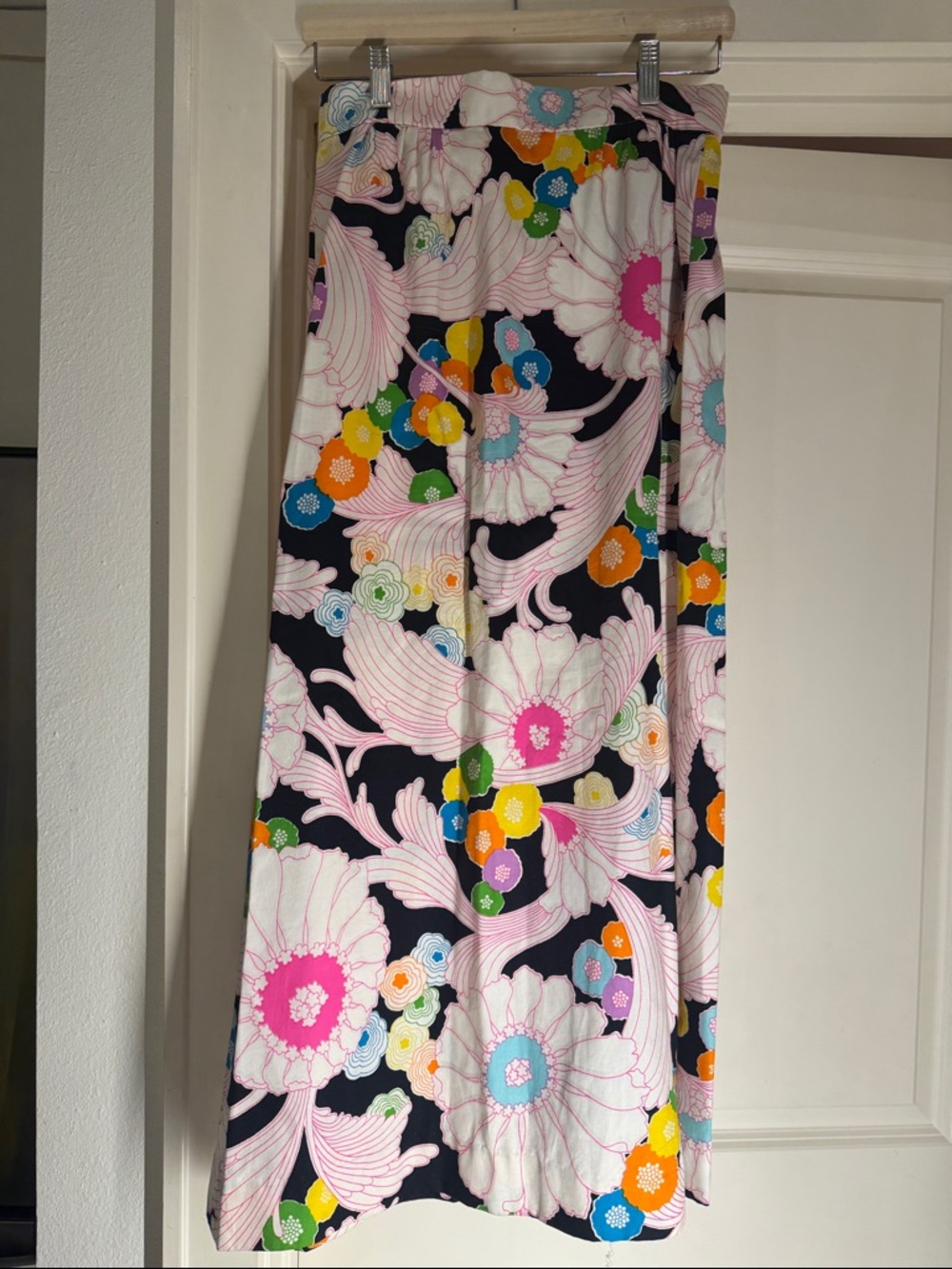 Vintage Floral Button-Front A-Line Skirt - Picture 6 of 11
